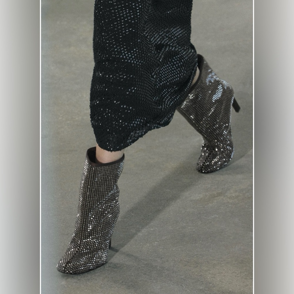 NWT ZARA RHINESTONE HEELED ANKLE BOOT - Picture 8 of 9